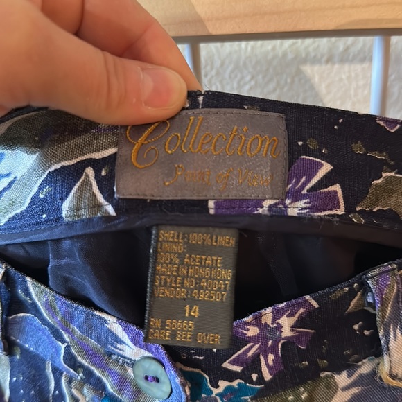 Vintage linen floral print Bermuda shorts by Collection Point of View - Picture 7 of 7